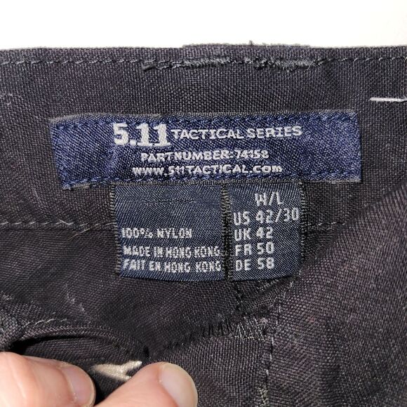 5.11 tactical mens cargo nylon black pants pockets velcro 42/30 - Picture 7 of 16